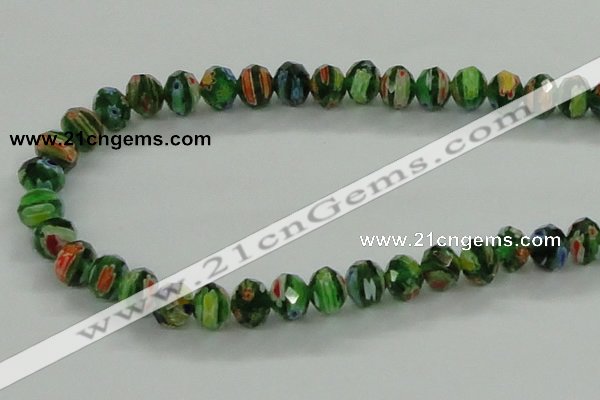 CLG58 15 inches 8*10mm faceted rondelle handmade lampwork beads