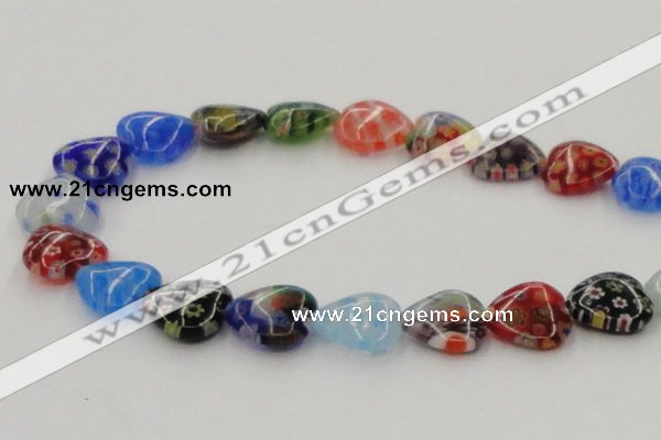 CLG581 16 inches 16*16mm heart lampwork glass beads wholesale