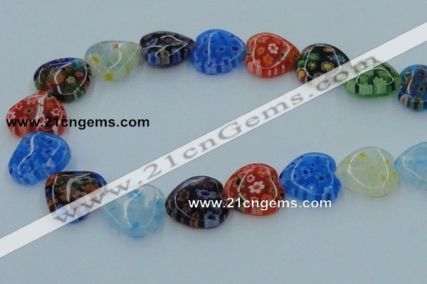 CLG582 16 inches 18*18mm heart lampwork glass beads wholesale