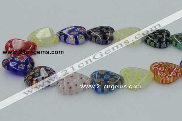 CLG584 16 inches 22*22mm heart lampwork glass beads wholesale