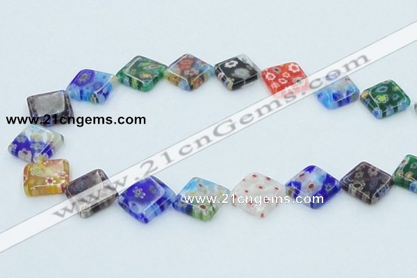 CLG586 16 inches 14*14mm diamond lampwork glass beads wholesale