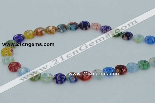 CLG587 16 inches 10mm flat round lampwork glass beads wholesale