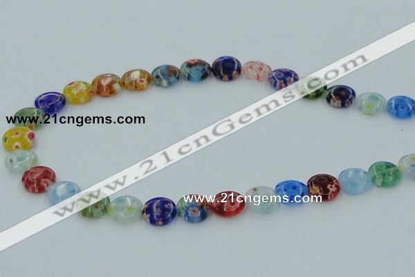 CLG587 16 inches 10mm flat round lampwork glass beads wholesale