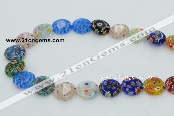 CLG588 16 inches 16mm flat round lampwork glass beads wholesale