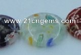 CLG596 16 inches 20mm flat round lampwork glass beads wholesale