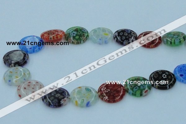 CLG596 16 inches 20mm flat round lampwork glass beads wholesale