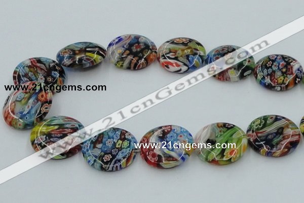 CLG597 16 inches 25mm flat round lampwork glass beads wholesale