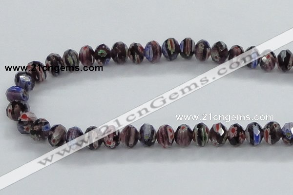 CLG60 15 inches 8*10mm faceted rondelle handmade lampwork beads