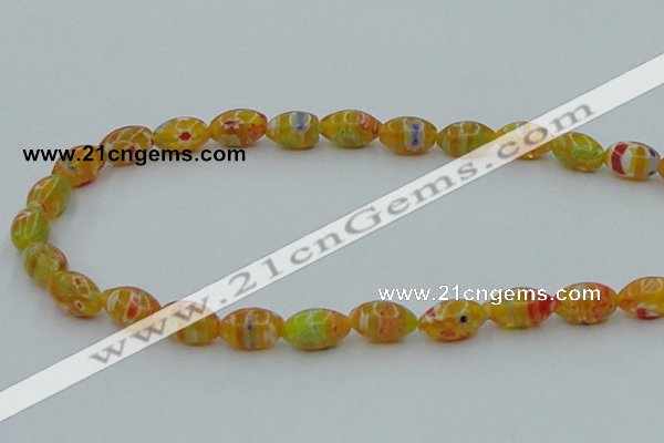 CLG610 5PCS 16 inches 7*12mm rice lampwork glass beads wholesale
