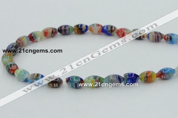 CLG611 5PCS 16 inches 7*12mm rice lampwork glass beads wholesale