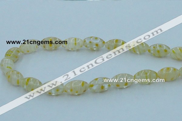 CLG614 3PCS 16 inches 10*16mm rice lampwork glass beads wholesale