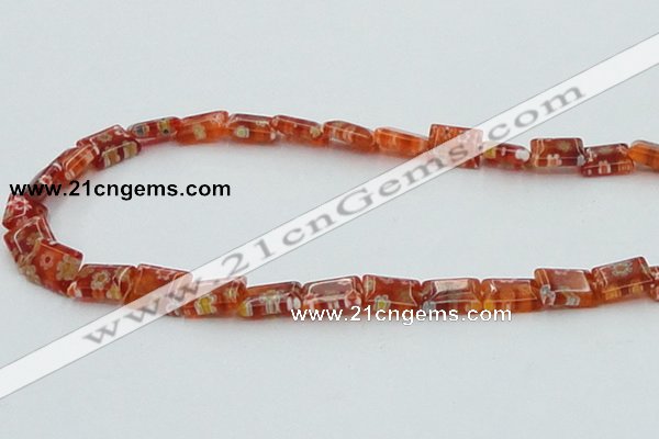 CLG618 5PCS 16 inches 8*10mm rectangle lampwork glass beads wholesale