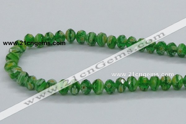 CLG62 15 inches 8*10mm faceted rondelle handmade lampwork beads