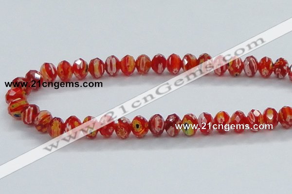 CLG63 15 inches 8*10mm faceted rondelle handmade lampwork beads