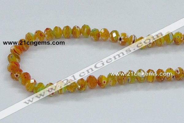 CLG64 15 inches 8*10mm faceted rondelle handmade lampwork beads