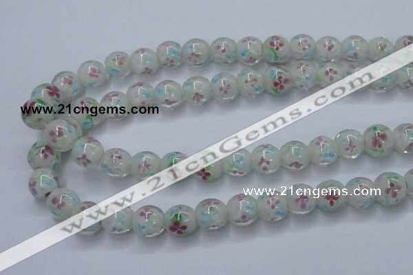 CLG751 15.5 inches 10mm round lampwork glass beads wholesale