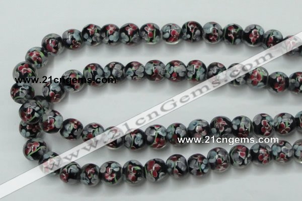 CLG754 15.5 inches 10mm round lampwork glass beads wholesale