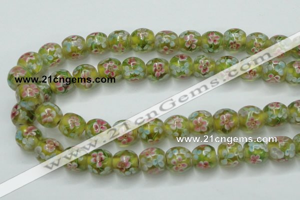 CLG761 15 inches 12mm round lampwork glass beads wholesale