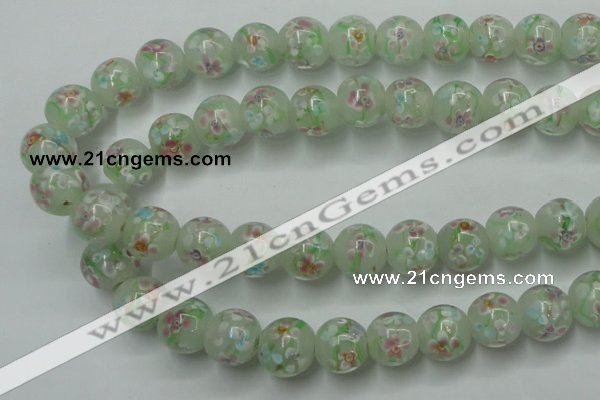 CLG764 15 inches 12mm round lampwork glass beads wholesale