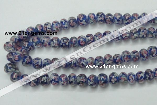 CLG768 14.5 inches 8*12mm rondelle lampwork glass beads wholesale