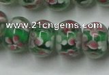 CLG769 14.5 inches 8*12mm rondelle lampwork glass beads wholesale