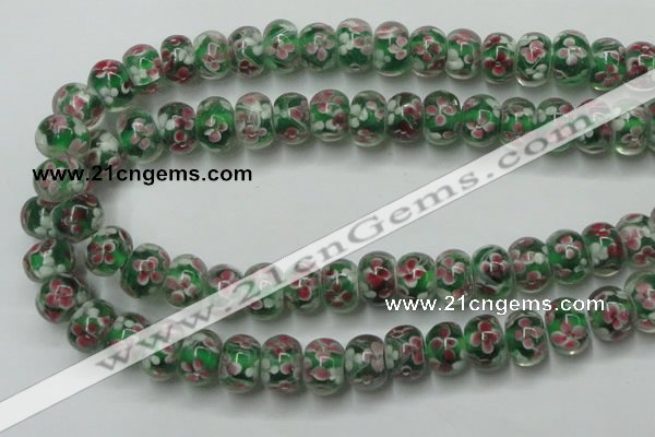 CLG769 14.5 inches 8*12mm rondelle lampwork glass beads wholesale