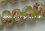 CLG770 14.5 inches 8*12mm rondelle lampwork glass beads wholesale