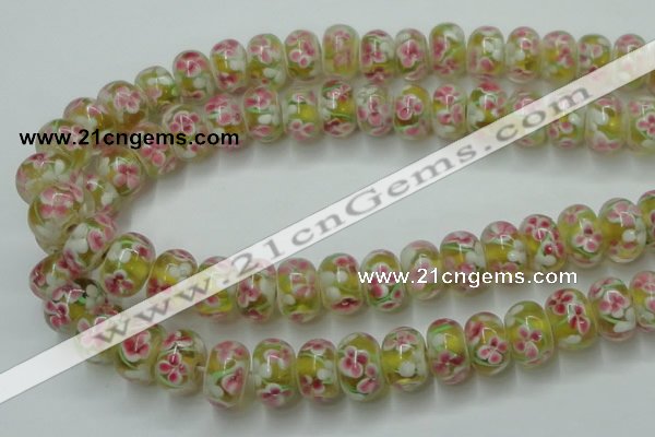 CLG770 14.5 inches 8*12mm rondelle lampwork glass beads wholesale