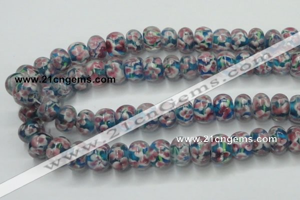 CLG772 14.5 inches 8*12mm rondelle lampwork glass beads wholesale