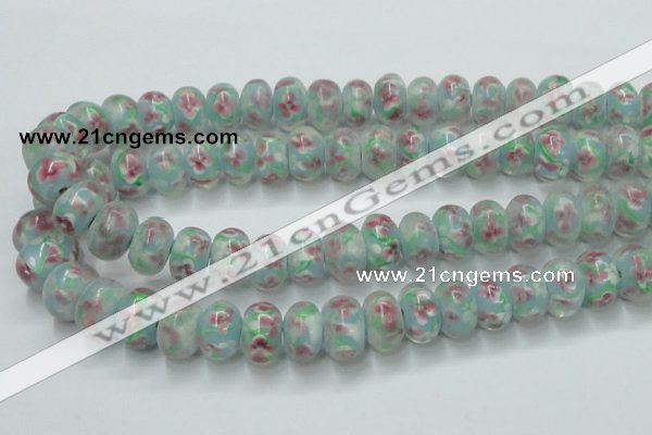 CLG773 14.5 inches 8*12mm rondelle lampwork glass beads wholesale