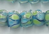 CLG779 14 inches 8*12mm rondelle lampwork glass beads wholesale