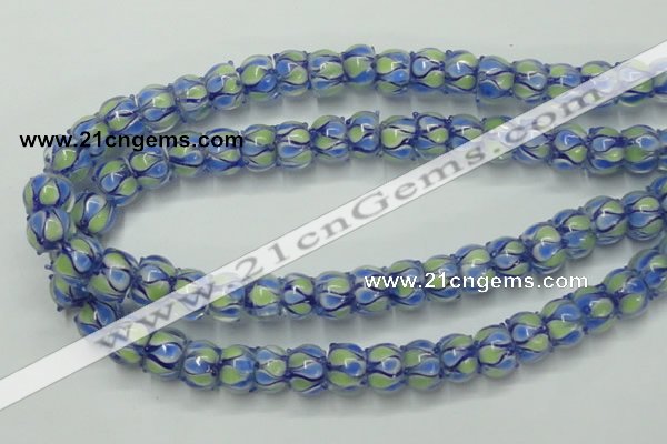 CLG781 14 inches 8*12mm rondelle lampwork glass beads wholesale