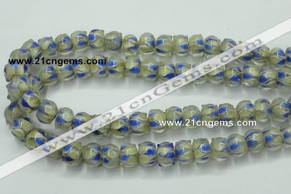 CLG782 14 inches 8*12mm rondelle lampwork glass beads wholesale