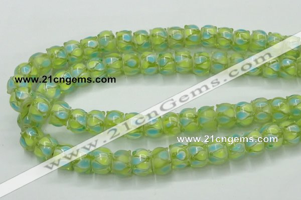 CLG783 14 inches 8*12mm rondelle lampwork glass beads wholesale