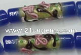 CLG787 15.5 inches 10*40mm cylinder lampwork glass beads wholesale