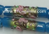 CLG788 15.5 inches 10*40mm cylinder lampwork glass beads wholesale