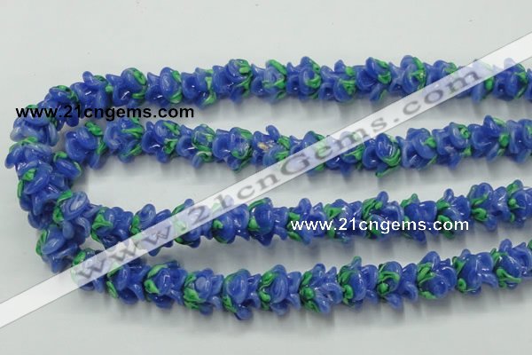 CLG792 15.5 inches 11*13mm rose lampwork glass beads wholesale