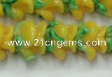 CLG793 15.5 inches 11*13mm rose lampwork glass beads wholesale