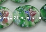 CLG798 15.5 inches 22*28mm oval lampwork glass beads wholesale