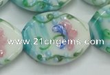 CLG800 15.5 inches 22*28mm oval lampwork glass beads wholesale