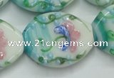 CLG800 15.5 inches 22*28mm oval lampwork glass beads wholesale