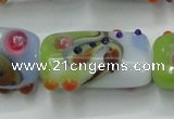 CLG804 15 inches 14*24mm rectangle lampwork glass beads wholesale