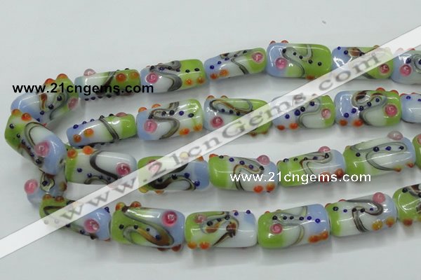 CLG804 15 inches 14*24mm rectangle lampwork glass beads wholesale