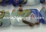 CLG806 15 inches 14*24mm rectangle lampwork glass beads wholesale