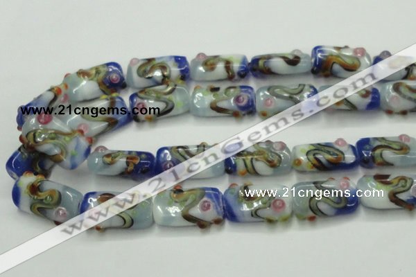 CLG806 15 inches 14*24mm rectangle lampwork glass beads wholesale