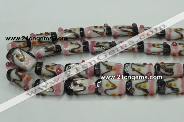 CLG807 15 inches 14*24mm rectangle lampwork glass beads wholesale