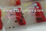 CLG810 15.5 inches 20*20mm square lampwork glass beads wholesale