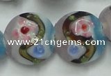 CLG813 15.5 inches 18mm flat round lampwork glass beads wholesale