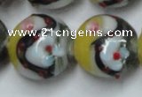 CLG816 15.5 inches 20mm flat round lampwork glass beads wholesale