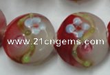 CLG817 15.5 inches 20mm flat round lampwork glass beads wholesale